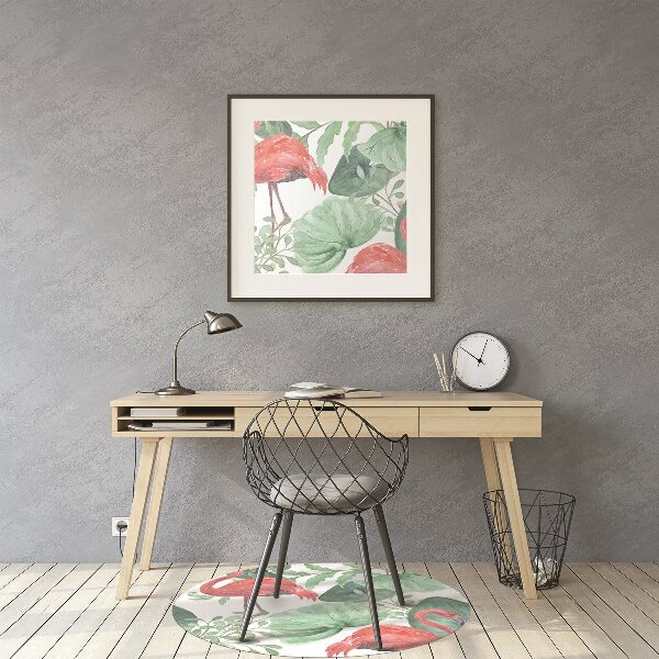 Chair mat exotic flamingos