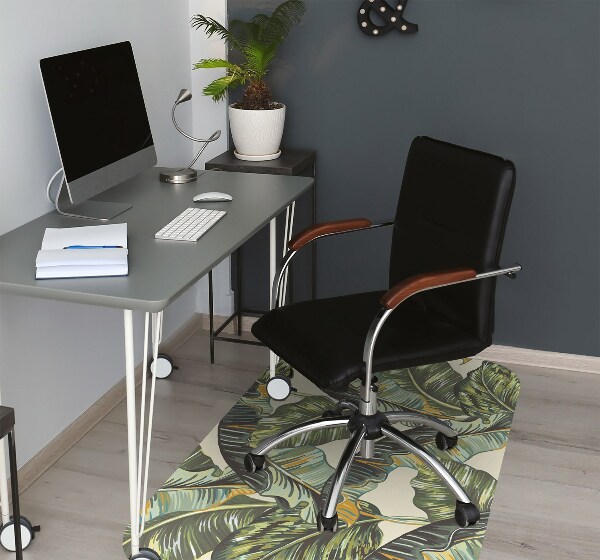 Office chair floor protector palm leaves