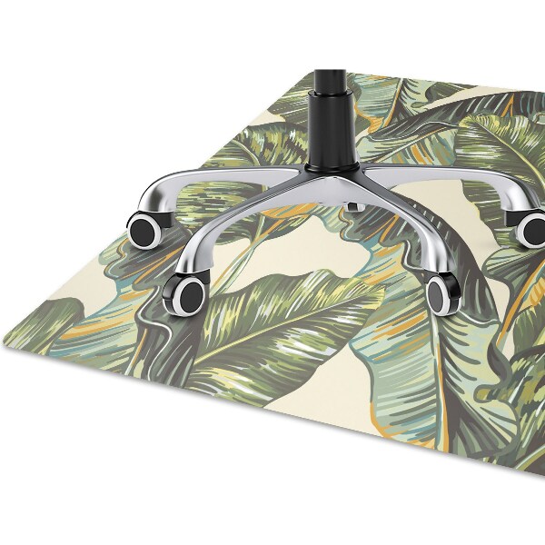Office chair floor protector palm leaves