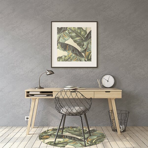 Office chair floor protector palm leaves