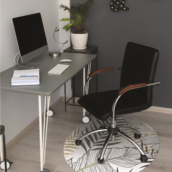 Computer chair mat golden leaves