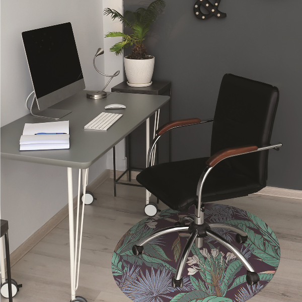 Office chair floor protector Tropical jungle