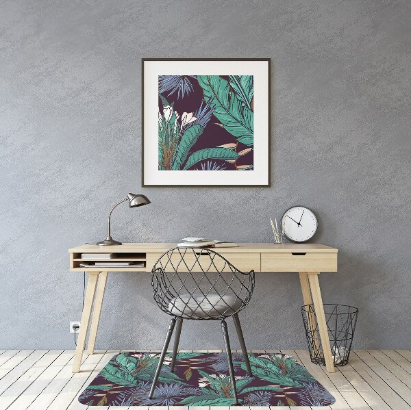 Office chair floor protector Tropical jungle