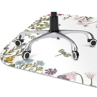 Office chair mat Spring flowers