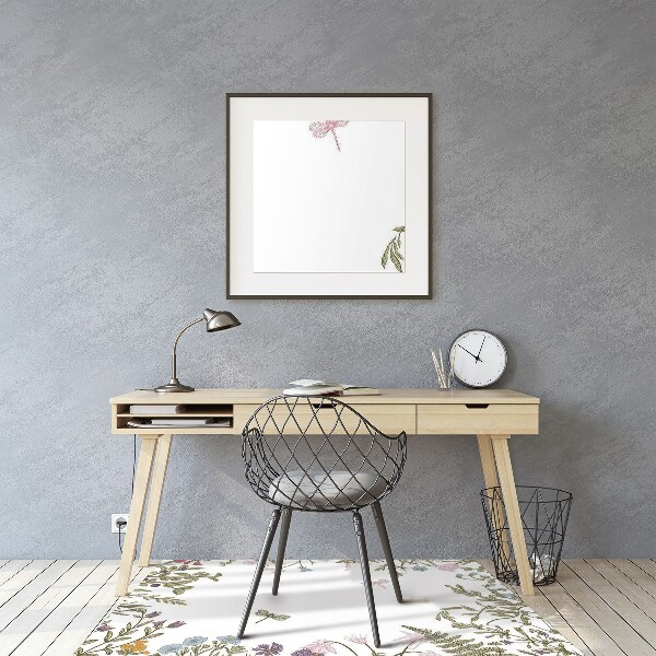 Office chair mat Spring flowers