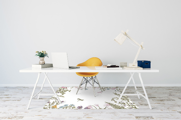 Office chair mat Spring flowers