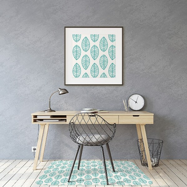 Office chair floor protector Green leaves