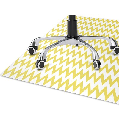 Desk chair mat yellow zigzags