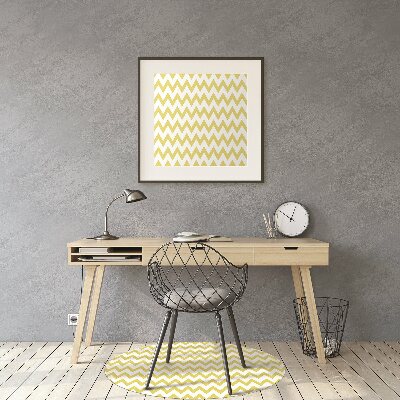 Desk chair mat yellow zigzags