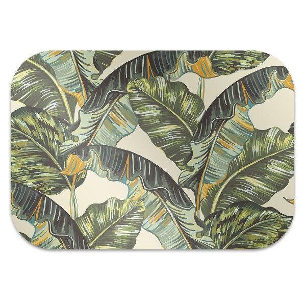 Office chair mat exotic leaves
