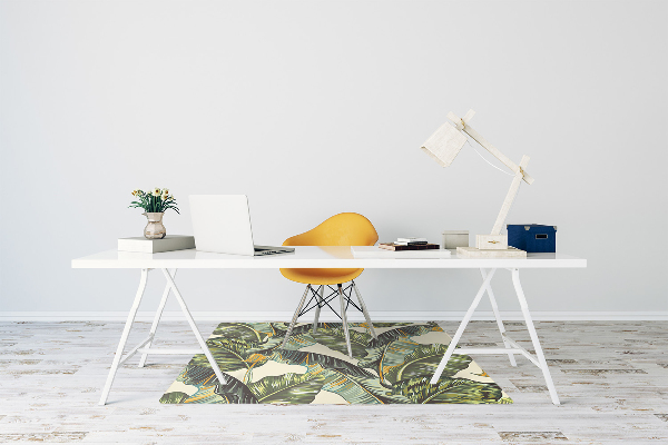 Office chair mat exotic leaves