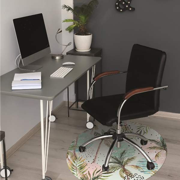 Computer chair mat Hawaii palm