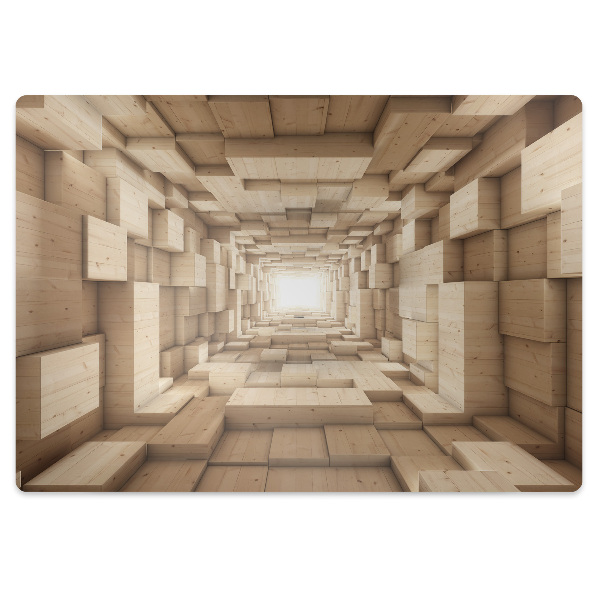Office chair mat abstract wood