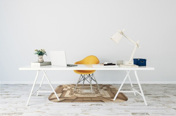Office chair mat abstract wood