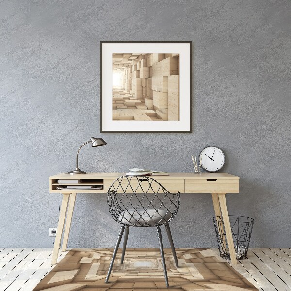 Office chair mat abstract wood