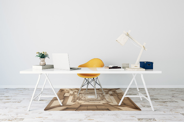 Office chair mat abstract wood