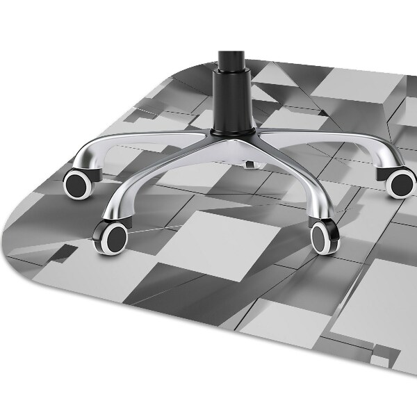 Desk chair mat gray tiles