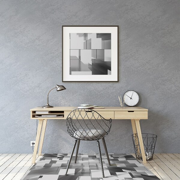 Desk chair mat gray tiles