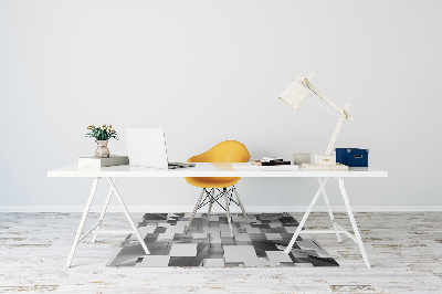 Desk chair mat gray tiles