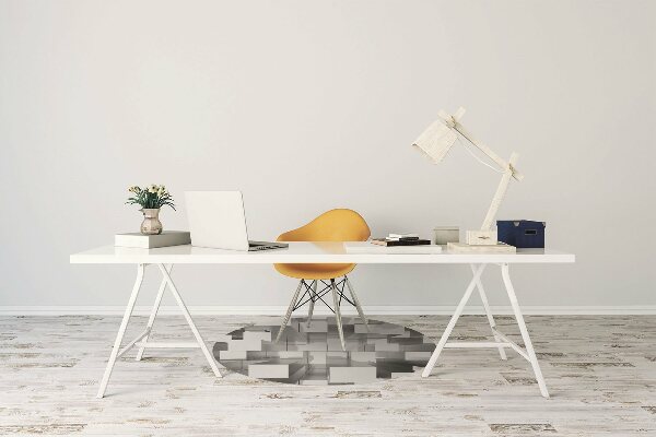 Desk chair mat gray tiles