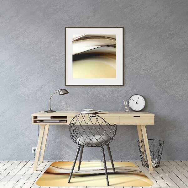 Office chair floor protector abstraction beige