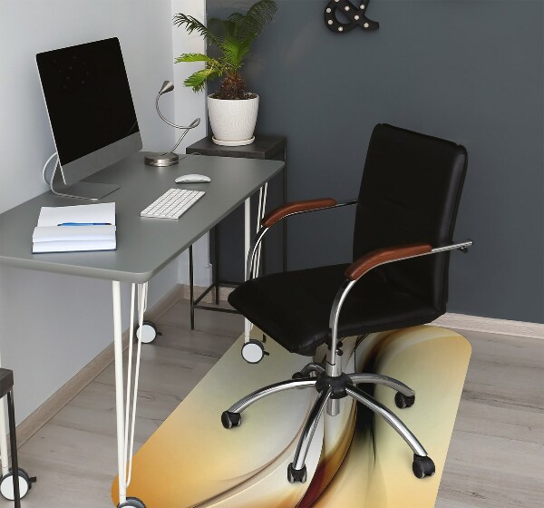 Office chair floor protector abstraction beige