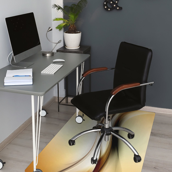 Office chair floor protector abstraction beige