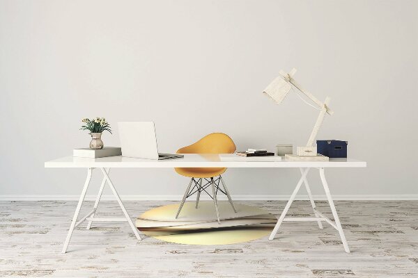 Office chair floor protector abstraction beige