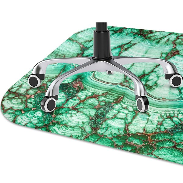 Desk chair mat Marble turquoise