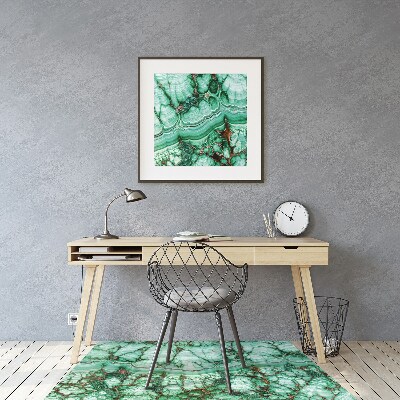 Desk chair mat Marble turquoise