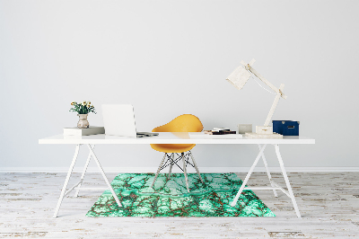 Desk chair mat Marble turquoise
