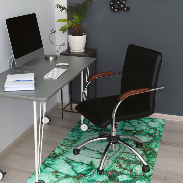 Desk chair mat Marble turquoise