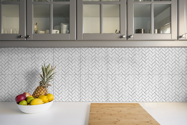 PCV paneling flooring White herringbone