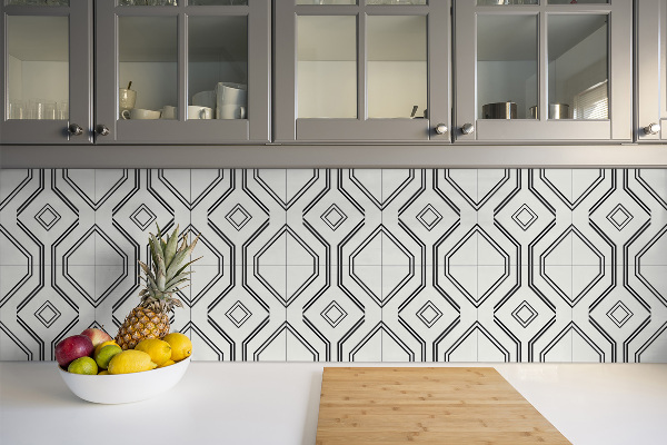 Vinyl tiles Geometric black lines
