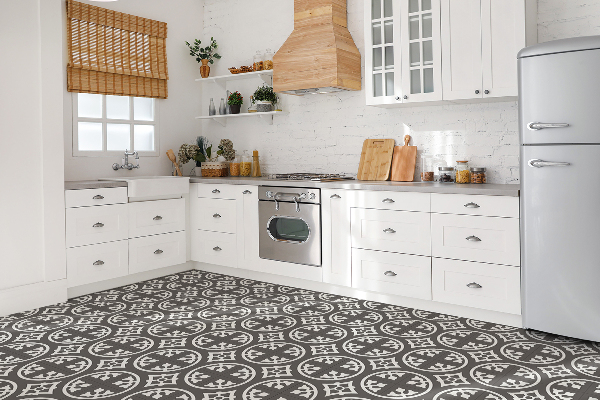 Vinyl tiles Oriental gray pattern