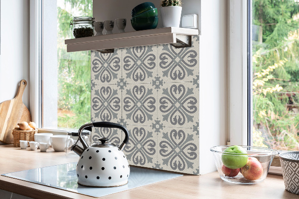 Self adhesive vinyl tiles Arabic gray pattern