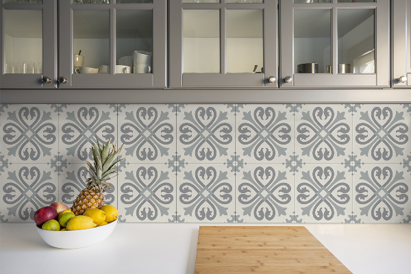 Self adhesive vinyl tiles Arabic gray pattern