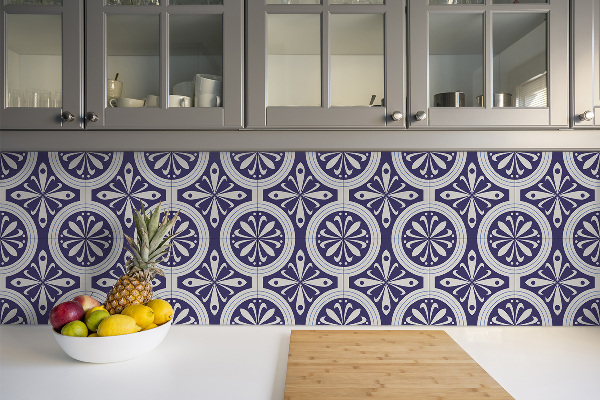 Self adhesive vinyl tiles Peacock feathers
