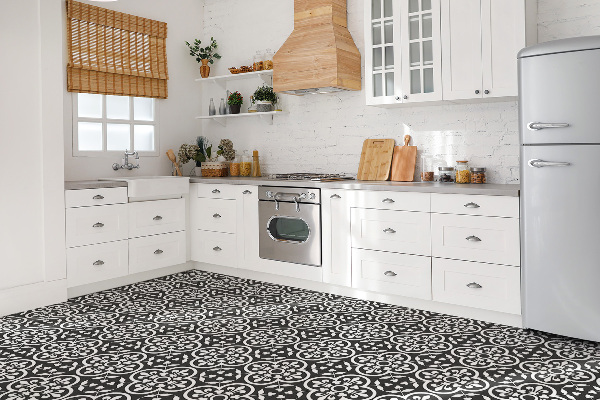 Self adhesive vinyl tiles Oriental style