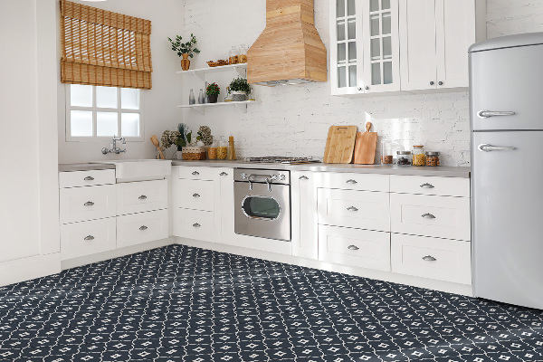 Self adhesive vinyl tiles Oriental arabic pattern