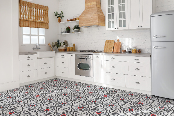 Self adhesive vinyl tiles Flowers and royal motifs