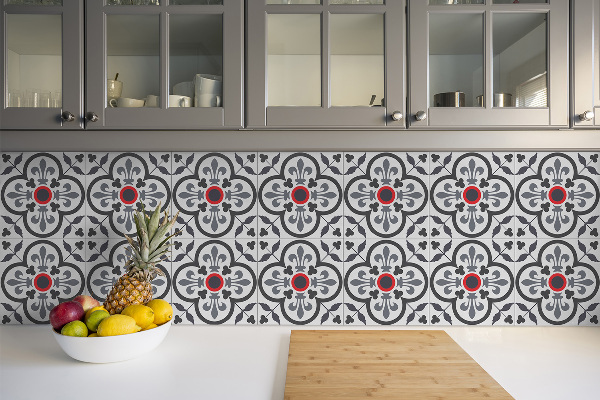 Self adhesive vinyl tiles Flowers and royal motifs
