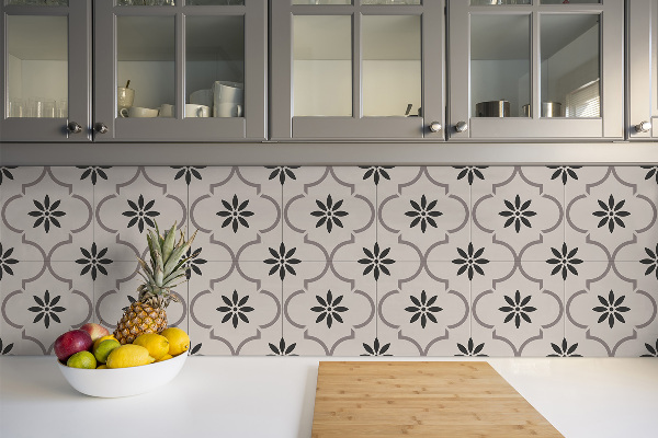 Self adhesive vinyl tiles Arabic flower pattern
