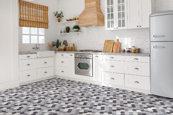 Vinyl floor wall tiles Hexagons