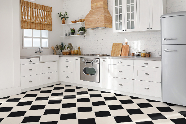 Vinyl floor wall tiles Black rhombus