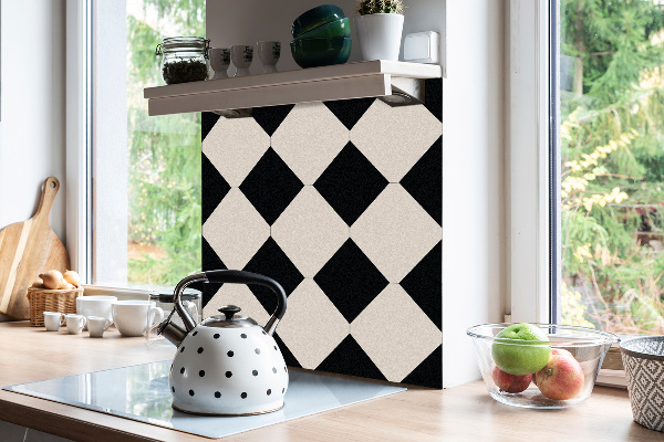 Vinyl floor wall tiles Black rhombus