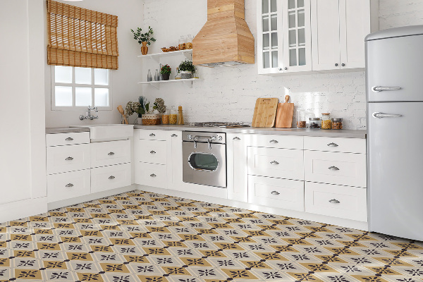 Vinyl floor wall tiles Colorful floral pattern