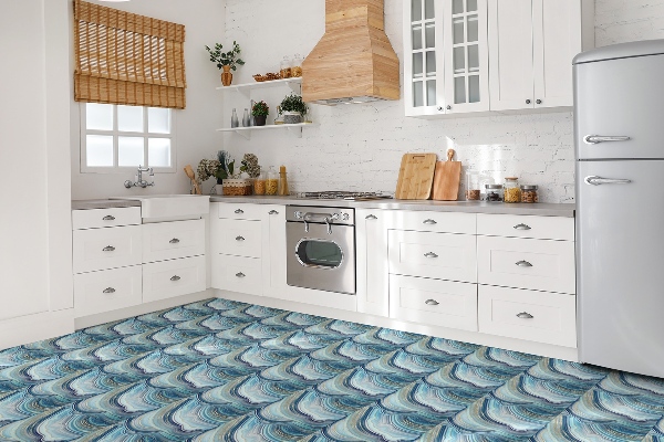Vinyl tiles on wall floor Agate cross-section