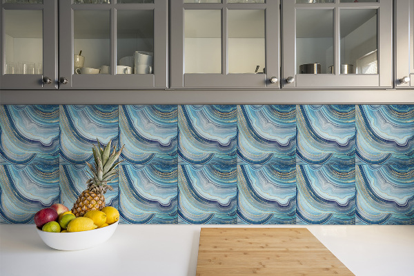 Vinyl tiles on wall floor Agate cross-section