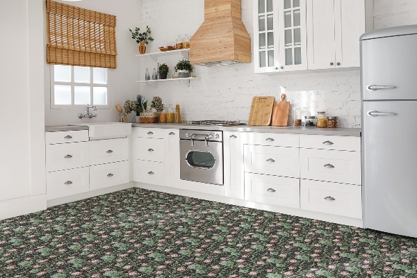 Vinyl tiles on wall floor Succulents